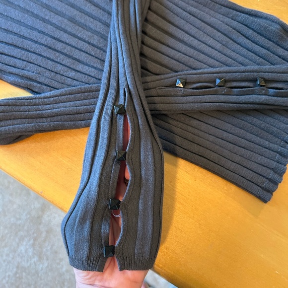 Top Shop gray knit top size 8 - Picture 3 of 6